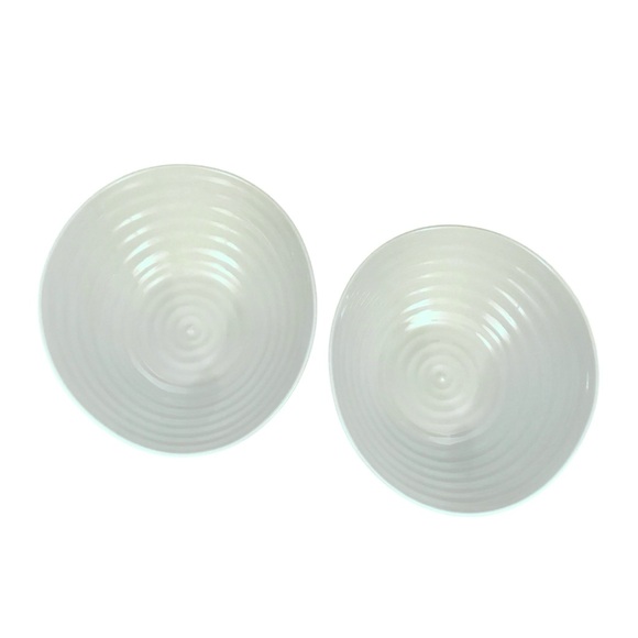 2 Portmeirion Sophie Conran Celadon Green Cereal Bowls 7.25" Ring Oval Ribbed - Picture 3 of 15